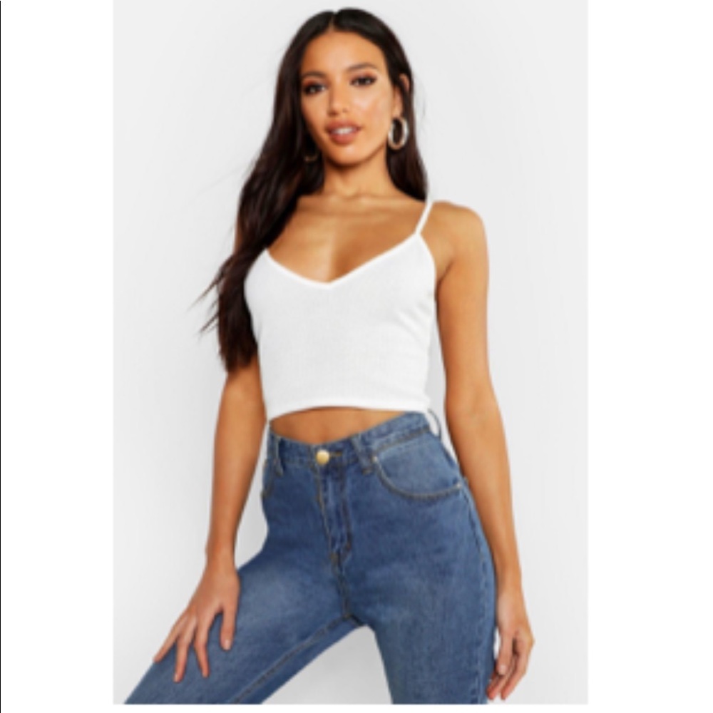 NWT white ribbed bralette from boohoo